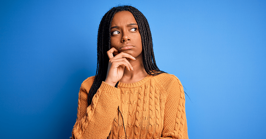 Woman With a Doubtful, Pensive Expression