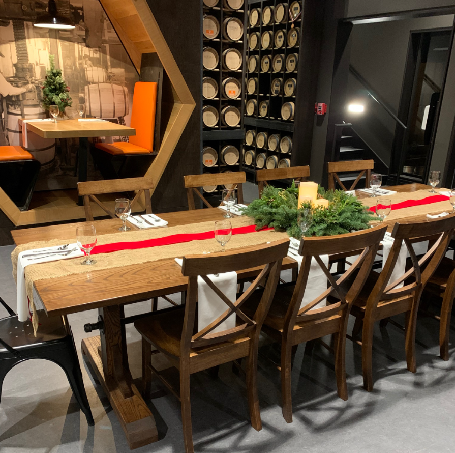 A Set Table In A Craft Brewery.