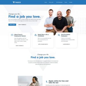 The Fasco website homepage.