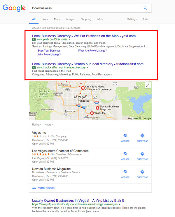 Google Ads Local Listing
