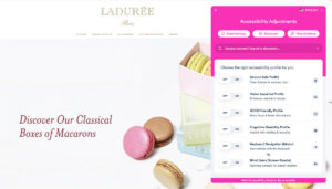 Laduree's homepage, with the accessiBe widget.