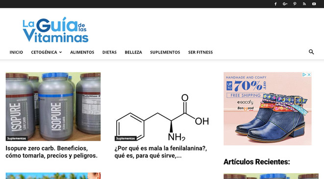 The La Guia De Las Vitaminas homepage.