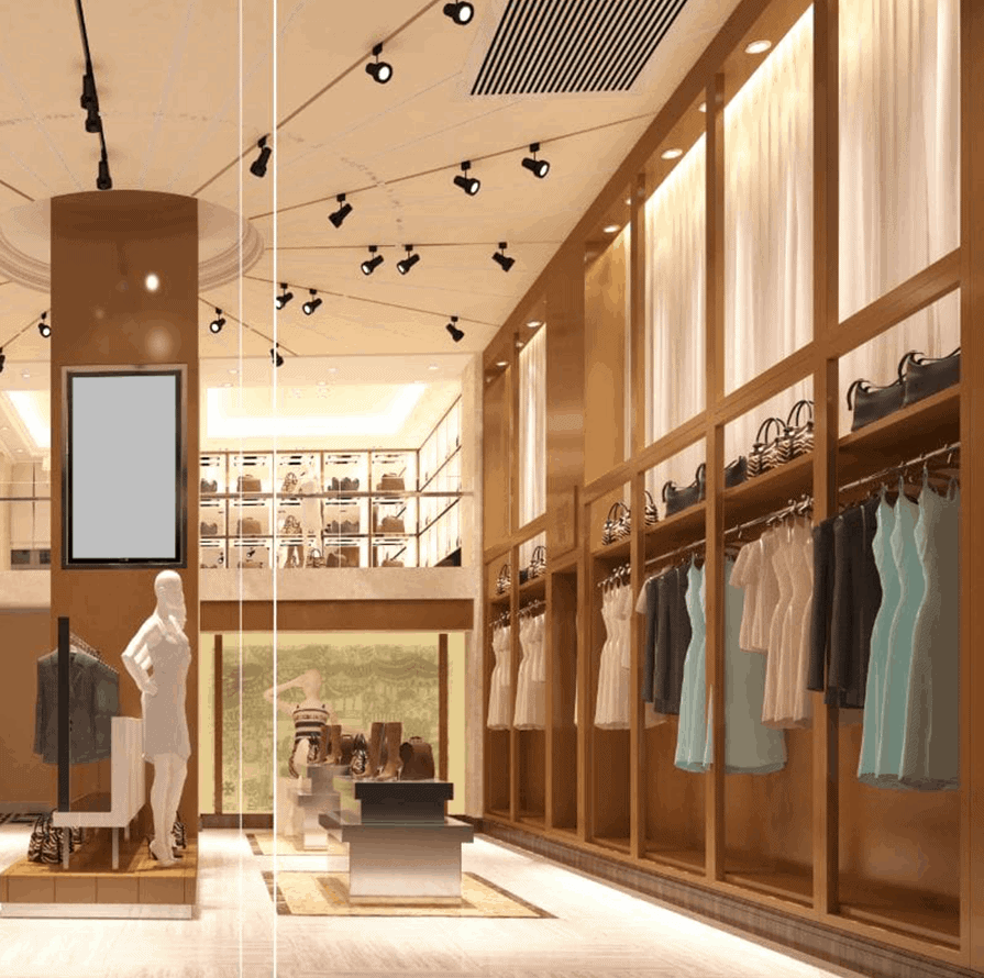 Retail Store With Wooden Shelving