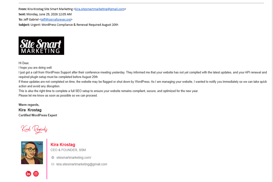 Scam Alert: Fake Emails Impersonating Site Smart Marketing Email Scam Alert Impersonating Site Smart Marketing