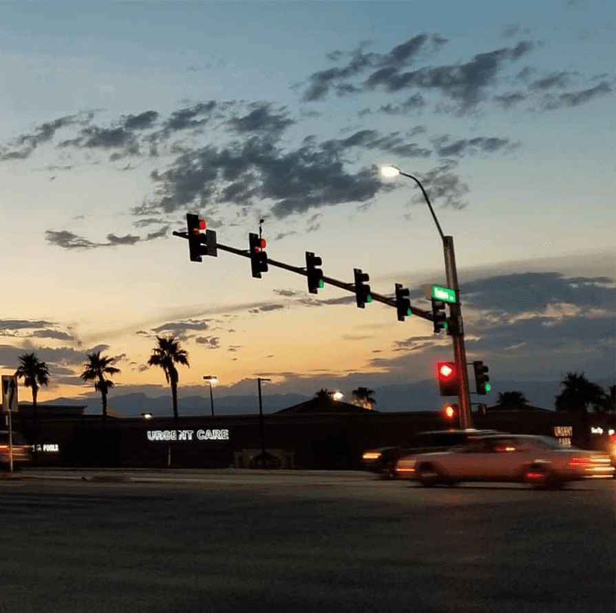 Traffic Light During Sunset
