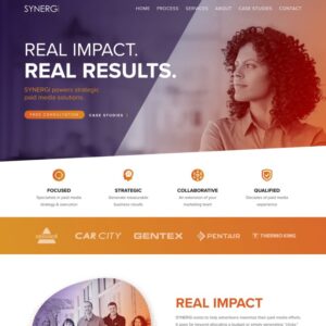 The SYNERGi Media website homepage.